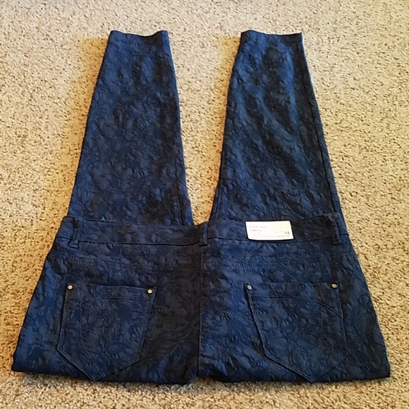 Dalia Collection NWT City Fit blue jacquard leggings - Picture 5 of 8